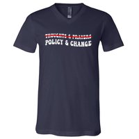 Thoughts And Prayers Policy And Change V-Neck T-Shirt