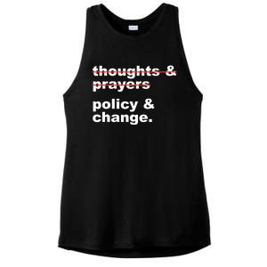 Thoughts And Prayers Policy And Change Human Rights Equality Ladies PosiCharge Tri-Blend Wicking Tank