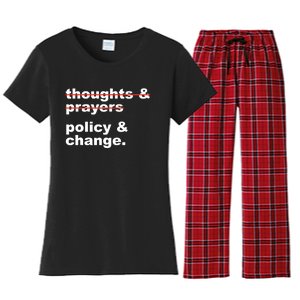 Thoughts And Prayers Policy And Change Human Rights Equality Women's Flannel Pajama Set