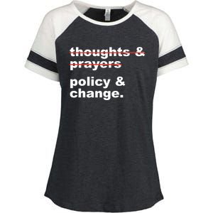 Thoughts And Prayers Policy And Change Human Rights Equality Enza Ladies Jersey Colorblock Tee