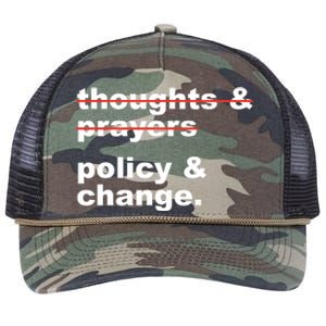 Thoughts And Prayers Policy And Change Human Rights Equality Retro Rope Trucker Hat Cap