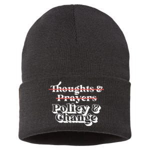 Thoughts And Prayers Policy And Change Social Justice Sustainable Knit Beanie