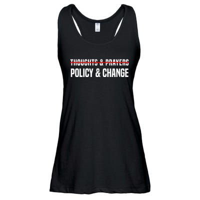 Thoughts And Prayers Policy And Change Ladies Essential Flowy Tank