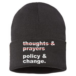 Thoughts And Prayers Policy And Change Human Rights Equality Sustainable Knit Beanie