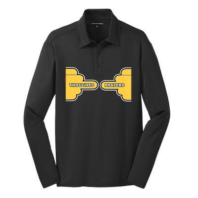 Thoughts And Prayers Premium Silk Touch Performance Long Sleeve Polo