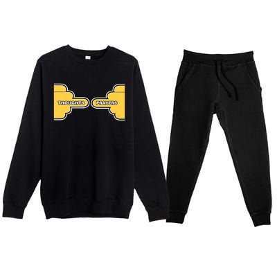 Thoughts And Prayers Premium Premium Crewneck Sweatsuit Set