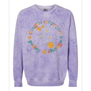 Thoughts And Prayers Policy And Change Colorblast Crewneck Sweatshirt