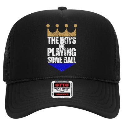 The Are Playing Some Ball Funny Saying Vintage Design High Crown Mesh Back Trucker Hat