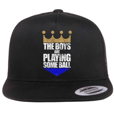 The Are Playing Some Ball Funny Saying Vintage Design Flat Bill Trucker Hat