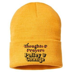 Thoughts And Prayers Policy And Change Sustainable Knit Beanie