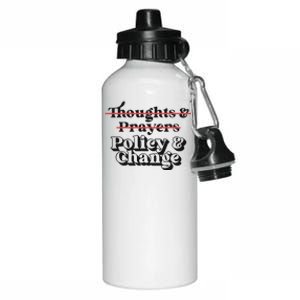 Thoughts And Prayers Policy And Change Aluminum Water Bottle