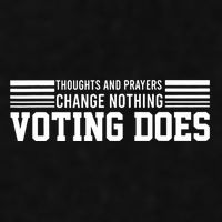 Thoughts And Prayers Change Nothing Voting Does Ladies PosiCharge Tri-Blend Wicking Tank