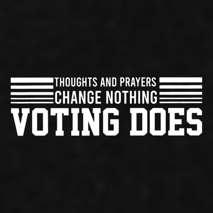 Thoughts And Prayers Change Nothing Voting Does Ladies PosiCharge Tri-Blend Wicking Tank