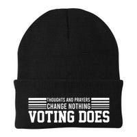 Thoughts And Prayers Change Nothing Voting Does Beanie