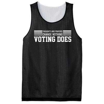 Thoughts And Prayers Change Nothing Voting Does Mesh Reversible Basketball Jersey Tank