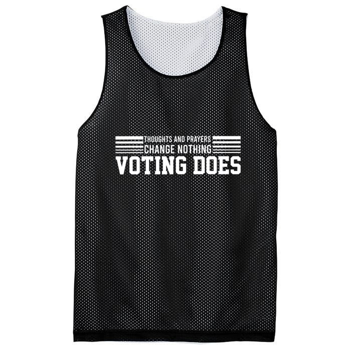Thoughts And Prayers Change Nothing Voting Does Mesh Reversible Basketball Jersey Tank