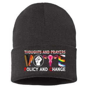 Thoughts And Prayers Vote Policy And Change Equality Rights Sustainable Knit Beanie