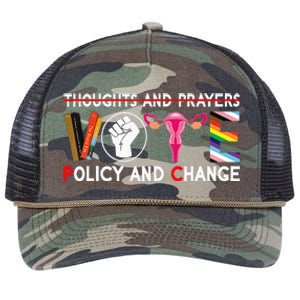 Thoughts And Prayers Vote Policy And Change Equality Rights Retro Rope Trucker Hat Cap