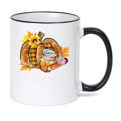 Teacher Assistant Pumpkin Latte Fall Autumn Thanksgiving 11oz Black Color Changing Mug