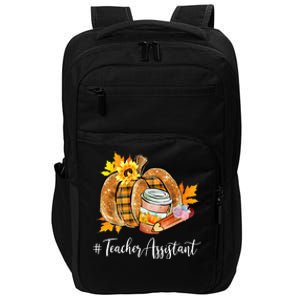 Teacher Assistant Pumpkin Latte Fall Autumn Thanksgiving Impact Tech Backpack