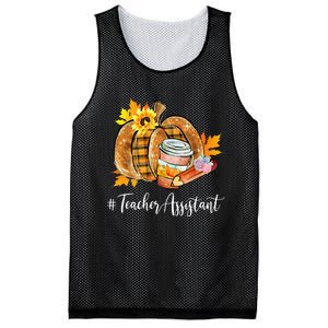 Teacher Assistant Pumpkin Latte Fall Autumn Thanksgiving Mesh Reversible Basketball Jersey Tank