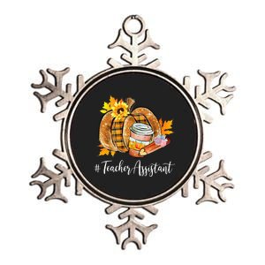 Teacher Assistant Pumpkin Latte Fall Autumn Thanksgiving Metallic Star Ornament