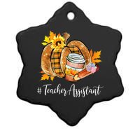 Teacher Assistant Pumpkin Latte Fall Autumn Thanksgiving Ceramic Star Ornament