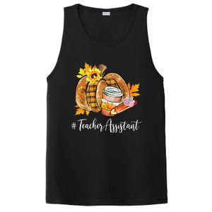 Teacher Assistant Pumpkin Latte Fall Autumn Thanksgiving PosiCharge Competitor Tank