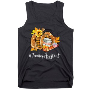 Teacher Assistant Pumpkin Latte Fall Autumn Thanksgiving Tank Top