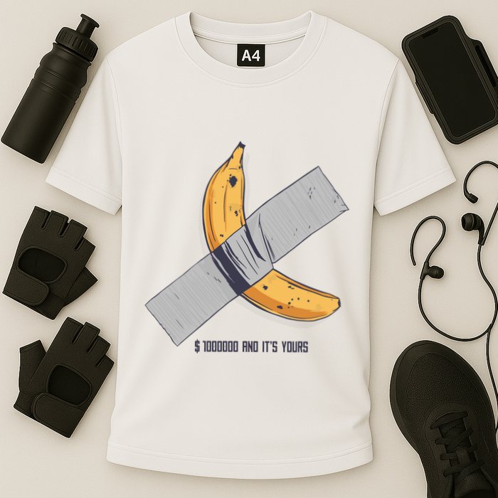 Taped Banana Funny Cooling Performance Crew T-Shirt