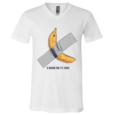 Taped Banana Funny V-Neck T-Shirt
