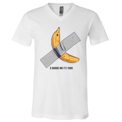 Taped Banana Funny V-Neck T-Shirt