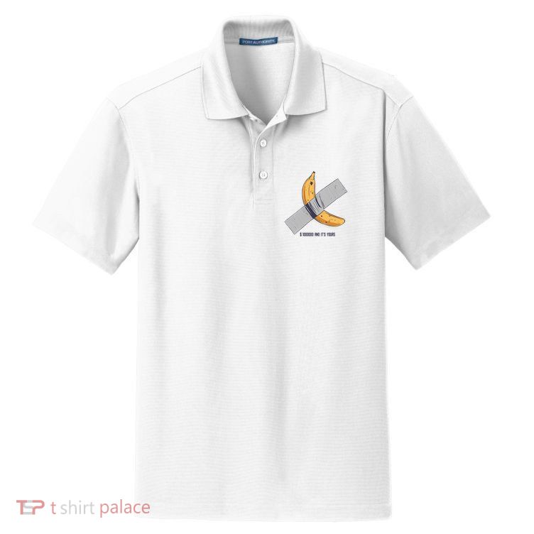 Taped Banana Funny Dry Zone Grid Polo