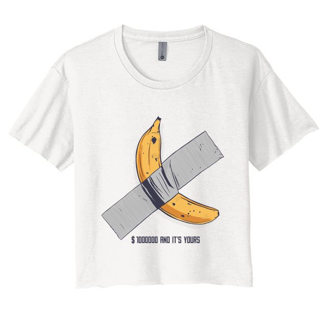 Taped Banana Funny Crop Top