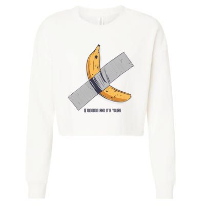 Taped Banana Funny Cropped Pullover Crew