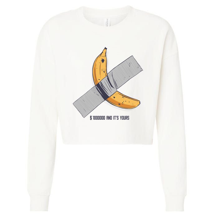 Taped Banana Funny Cropped Pullover Crew