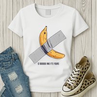 Taped Banana Funny Womens T-Shirt