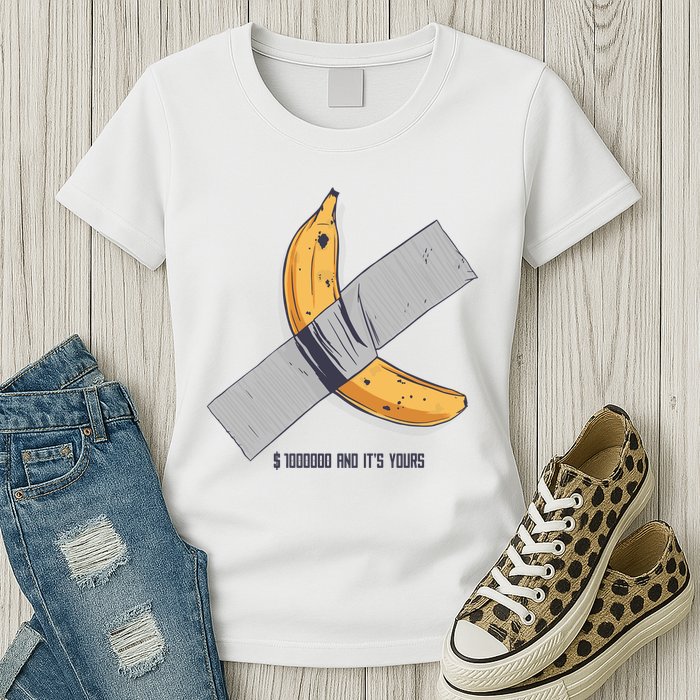 Taped Banana Funny Womens T-Shirt