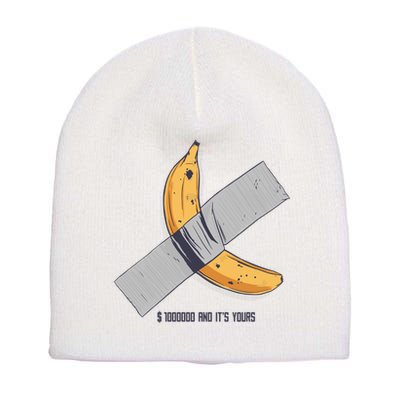 Taped Banana Funny Short Acrylic Beanie