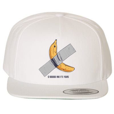 Taped Banana Funny Wool Snapback Cap