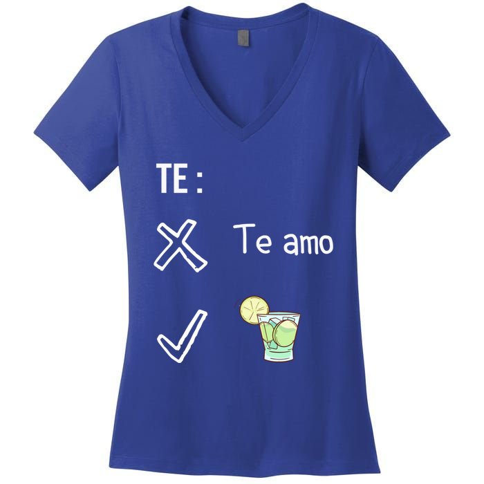 Te Amo Quila Tequila Funny Mexican Ing Cinco De Mayo Cool Gift Women's V-Neck T-Shirt