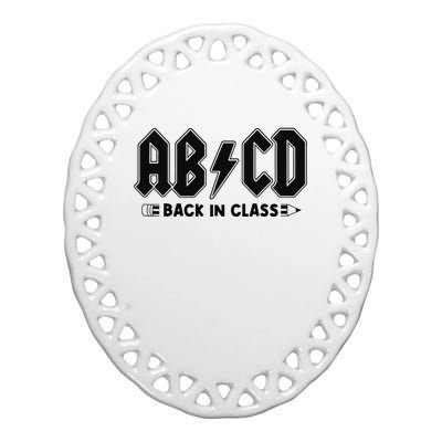 Teachers ABCD Rock Graphic Back To School Ceramic Oval Ornament