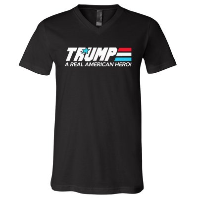 Trump A Real American Hero V-Neck T-Shirt