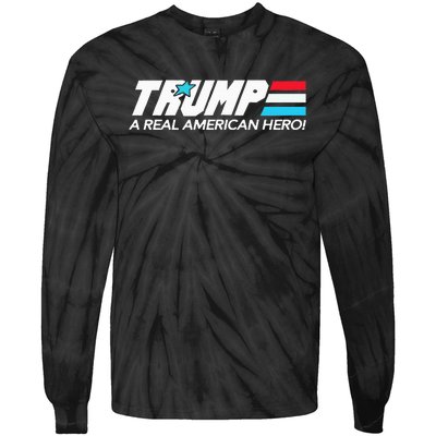 Trump A Real American Hero Tie-Dye Long Sleeve Shirt