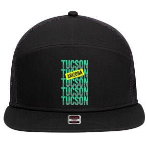 Tucson Arizona Repeat Logo 7 Panel Mesh Trucker Snapback Hat