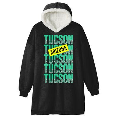 Tucson Arizona Repeat Logo Hooded Wearable Blanket
