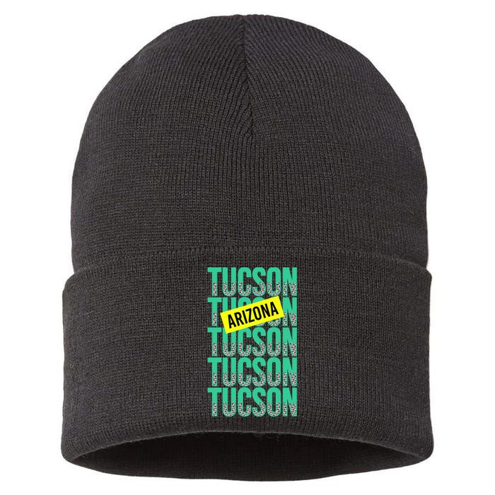 Tucson Arizona Repeat Logo Sustainable Knit Beanie