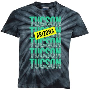 Tucson Arizona Repeat Logo Kids Tie-Dye T-Shirt