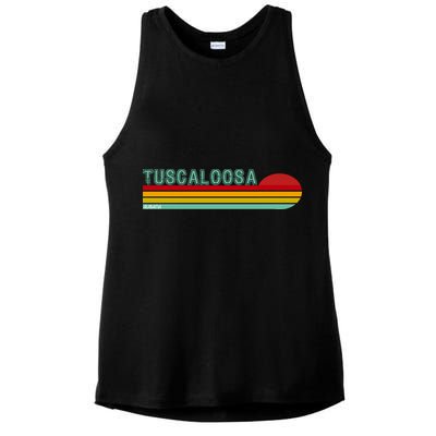 Tuscaloosa Alabama Retro Sunset Ladies PosiCharge Tri-Blend Wicking Tank