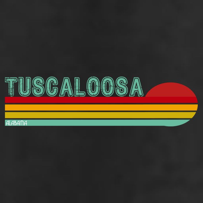 Tuscaloosa Alabama Retro Sunset 7 Panel Mesh Trucker Snapback Hat